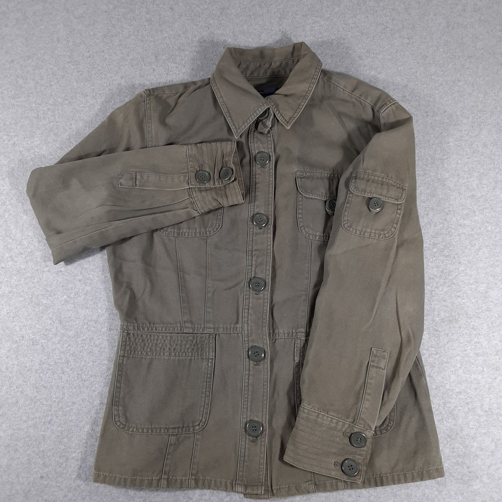Jones Wear Sport Olive Green Utility Field Jacket Cotton Canvas Womens Medium